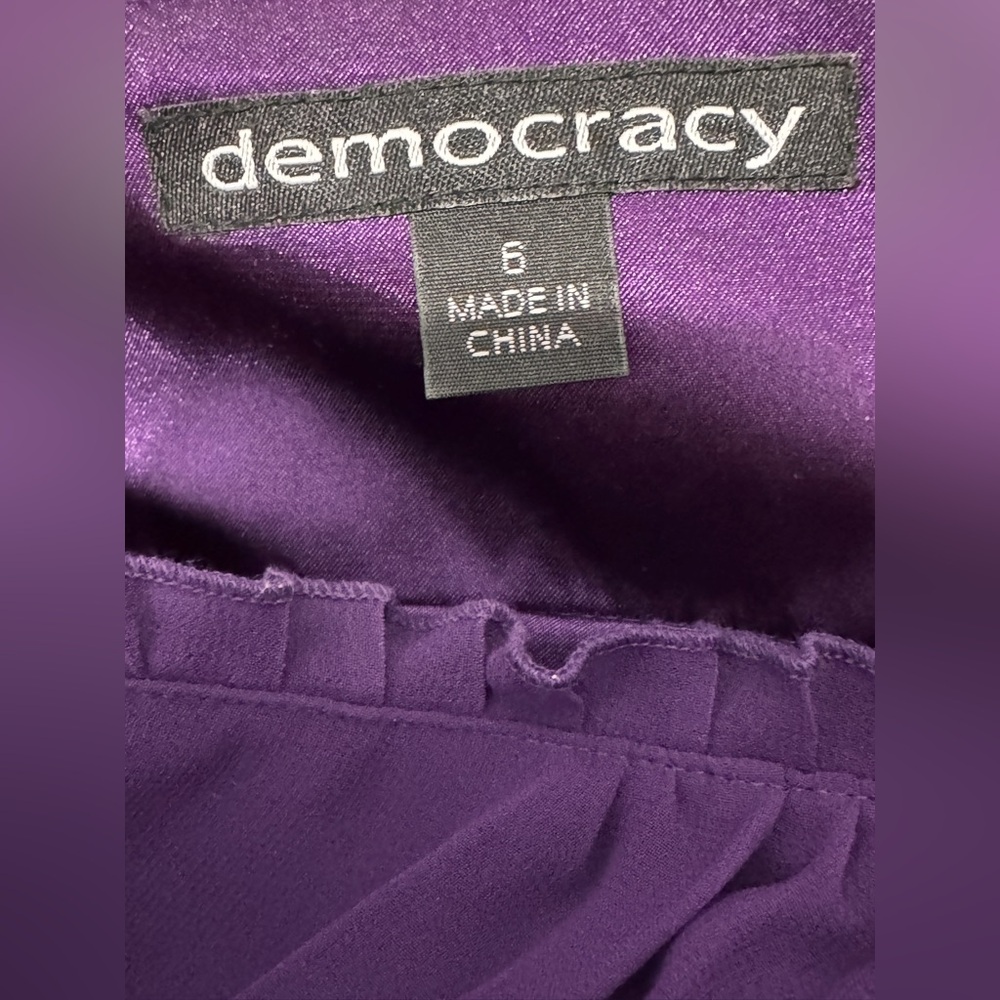 Democracy Purple Ruched Spaghetti Strap Mini Dress - Picture 7 of 7